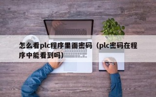 怎么看plc程序里面密码（plc密码在程序中能看到吗）