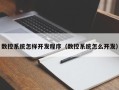 数控系统怎样开发程序（数控系统怎么开发）