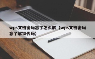 wps文档密码忘了怎么解（wps文档密码忘了解锁代码）