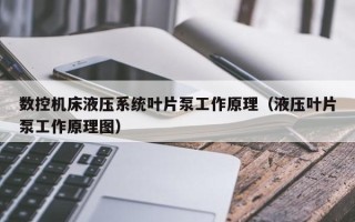 数控机床液压系统叶片泵工作原理（液压叶片泵工作原理图）