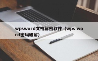 wpsword文档解密软件（wps word密码破解）