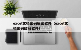 excel文档密码解密软件（excel文档密码破解软件）