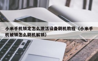 小米手机锁定怎么激活设备刷机教程（小米手机被锁怎么刷机解锁）