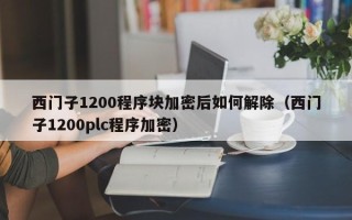 西门子1200程序块加密后如何解除（西门子1200plc程序加密）