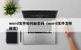 word文件如何解密码（word文件怎样解密）