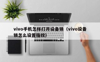 vivo手机怎样打开设备锁（vivo设备锁怎么设置指纹）