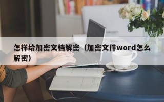 怎样给加密文档解密（加密文件word怎么解密）