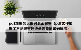 pdf加密忘记密码怎么解密（pdf文件加密了不记得密码还是需要原密码解除）