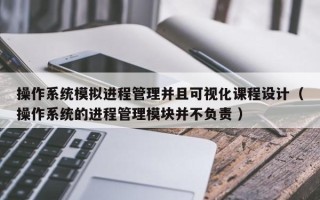 操作系统模拟进程管理并且可视化课程设计（操作系统的进程管理模块并不负责 ）