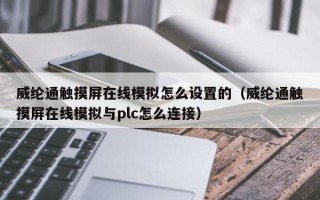 威纶通触摸屏在线模拟怎么设置的（威纶通触摸屏在线模拟与plc怎么连接）