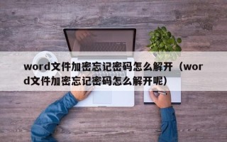 word文件加密忘记密码怎么解开（word文件加密忘记密码怎么解开呢）