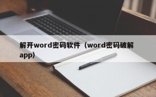 解开word密码软件（word密码破解 app）