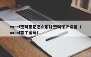 excel密码忘记怎么解除密码保护设置（excel忘了密码）