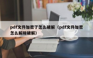 pdf文件加密了怎么破解（pdf文件加密怎么解除破解）