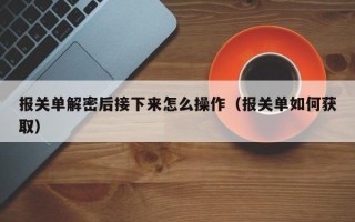 报关单解密后接下来怎么操作（报关单如何获取）