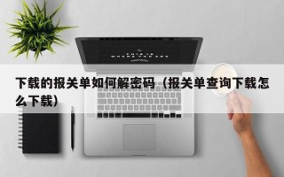 下载的报关单如何解密码（报关单查询下载怎么下载）