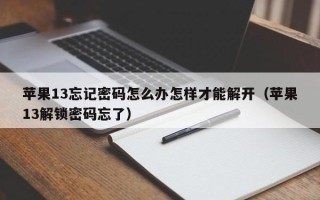 苹果13忘记密码怎么办怎样才能解开（苹果13解锁密码忘了）