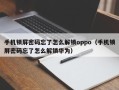 手机锁屏密码忘了怎么解锁oppo（手机锁屏密码忘了怎么解锁华为）