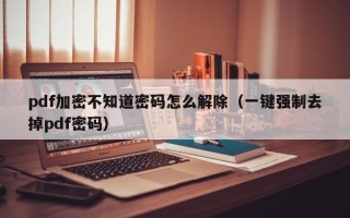 pdf加密不知道密码怎么解除（一键强制去掉pdf密码）