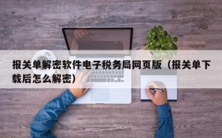 报关单解密软件电子税务局网页版（报关单下载后怎么解密）