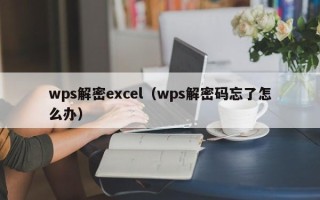 wps解密excel（wps解密码忘了怎么办）