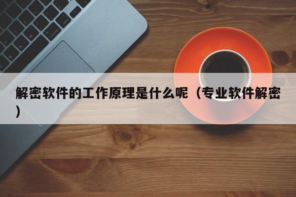 解密软件的工作原理是什么呢（专业软件解密）-第1张图片-晋江速捷自动化科技有限公司